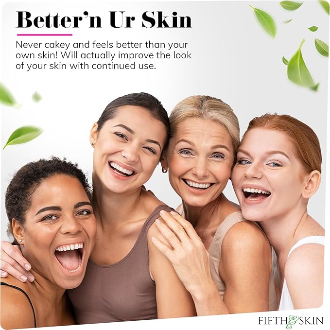 Fifth & Skin: Better’n Ur Skin Liquid Foundation (MOCHA LATTE) - Natural, Organic, Vegan, Cruelty-Free - Gluten-Free Beauty with Buildable Coverage and Palm-Free Luxury - 1 oz-VivaGrace Women