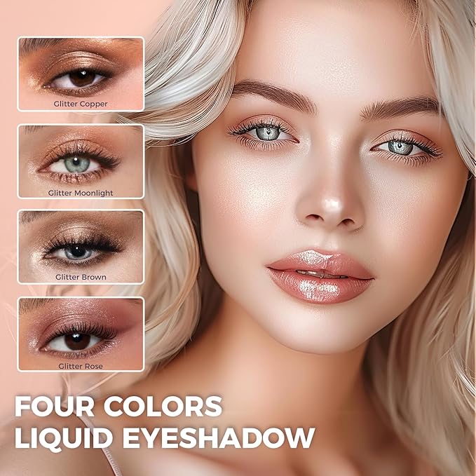 3 Pcs Cosmetic Sets 12 colors 4-Function cosmetic stick +Nonstick Raincoat Lip Gloss（3 colors+Clear Lip Gloss）+Liquid Eyeshadow in Four Colors Sets Waterproof-VivaGrace Women