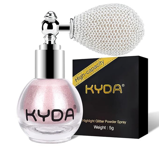 KYDA Highlighter Powder Spray, Glitter High Gloss Spray Shimmer Sparkle Powder Makeup Spray, for Face Body Cosmetic-Soft Pink-VivaGrace Women