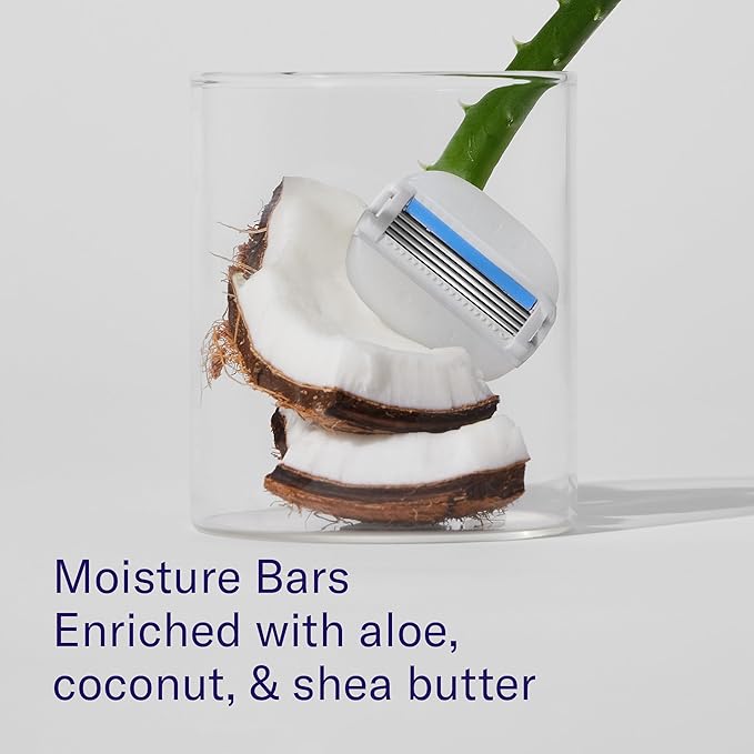 Flamingo Moisture Plus Women's Razor Set - Razor Handle, 4 Blade Refills, Shower Holder - Seafoam-VivaGrace Women