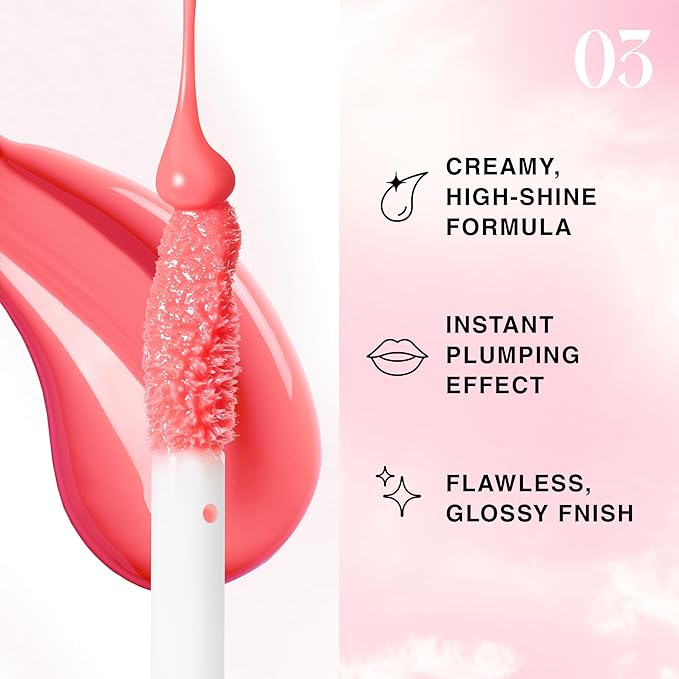 Lip Plumper Gloss Lip Job - Plumping Lip Gloss with Glossy Finish - Lip Pump Gloss with Hydrating & Smoothing Formula - 0.14 Fl Oz (Bloomgasm)-VivaGrace Women