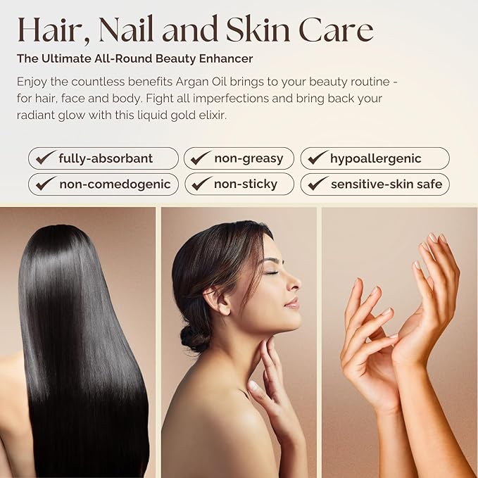 Essence Of Argan 100% Pure Moroccan Organic Argan Oil - Natural EcoCert Oil that Nourishes, Conditions and Moisturizes Your Skin, Hair and Nails (30ml/1oz)-VivaGrace Women