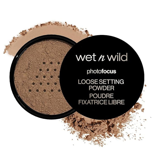 wet n wild Photo Focus Loose Baking Setting Powder, Highlighter Makeup, Medium-Deep to Deep Skin Tones, Deep-VivaGrace Women