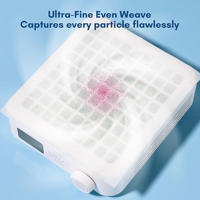 Makartt Nail Dust Collector Filter Paper – 100 Sheets Disposable Nail Dust Filters for Nail Dust Collector Machines, Nail Vacuum Dust Collector Nail Salon Supplies & Accessories White-VivaGrace Women