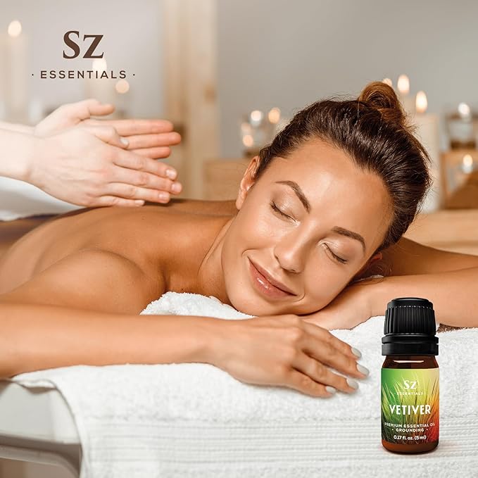 Vetiver Essential Oil - 100% Pure, Premium & Natural - Undiluted - Sweet, Earthy, Woody and Grassy Scent with Smoky grounding Undertones- Therapeutic Grade & Vegan - 1/6 oz. (5 mL)-VivaGrace Women