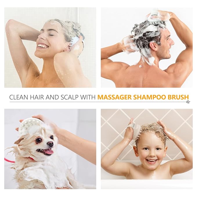 Sndyi Soft Silicone Scalp Massager for Dandruff Removal and Hair Growth - Wet Dry Scalp Exfoliator Brush for Scalp Care - Beige-VivaGrace Women