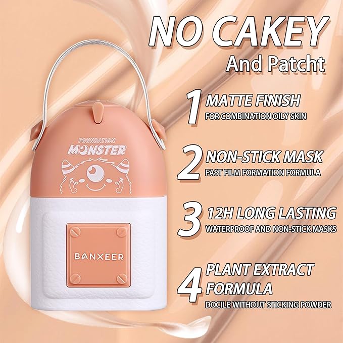 Concealer Moisturizing Gradient Foundation, Lightness Oil Control Long Lasting Waterproof Full Coverage Color Correcting Foundation-VivaGrace Women