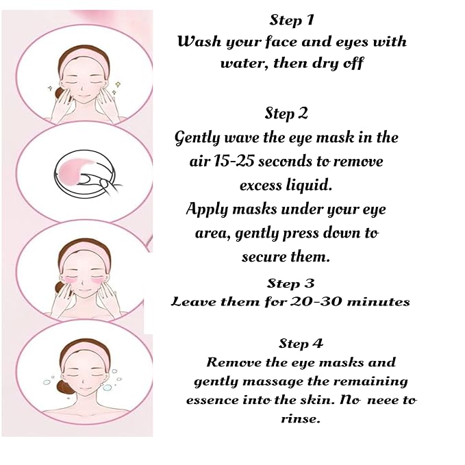 Under Eye Bags Treatment, Rose Eye Mask, Eye Treatment Mask, For Moisturizing,Revitalizing, Lift & Firm, Anti- Dark Circle, Depuffing. Cruety-Free. (60 Pieces)-VivaGrace Women