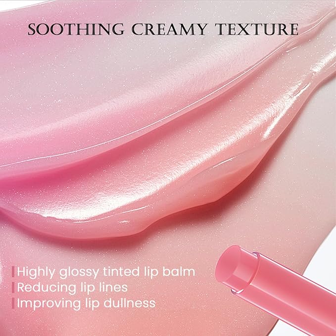 DAGEDA Tinted Lip Balm, Moisturizing Magic Color Changing Lipstick, Soothing Hydrating Lip Balm Tinted, Glossy Lip Plump Gloss Butter Balm, Lightweight, Non-Greasy, 01-VivaGrace Women