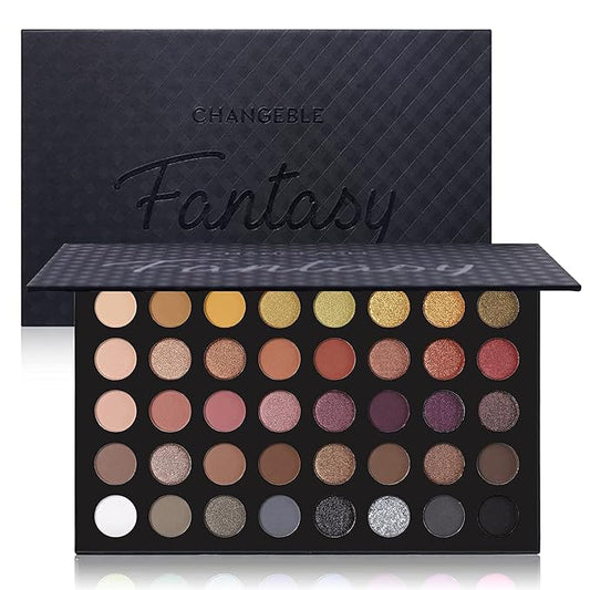 Professional Neutral Smokey Eyeshadow Makeup Palette, Matte Shimmer Metallic Black Grey Dark Goth Eye Shadows for Halloween, Pigmented Warm Smoky Naked Nude Rosy Gold Brown Pallet Daily Make Up Kit-VivaGrace Women