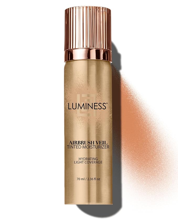 LUMINESS Airbrush Veil Tinted Moisturizer, Warm 070 - Lightweight, Hydrating, & Skin-Plumping Face Moisturizer Spray - Facial Skin Tint with Hyaluronic Acid, Ceramides, Glycerin, & Hydrolyzed Silk-VivaGrace Women