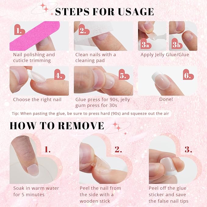 French Tip Press on Nails Short, Jofay Fashion Soft Gel Fake Nails, Classic Aurora French Nails, Reusable & Natural Acrylic False Nails, Stick on Nails for Women Girls Gift, Glue on Nails Kit 32 Pcs