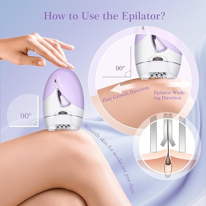 Epilators, 2-Speed Painless Smooth Glide Epilator for Women, Cordless Rechargeable Facial Hair Removal Epilator, Hair Removal Device for Women's Face Legs Bikini Area Arms Legs-VivaGrace Women