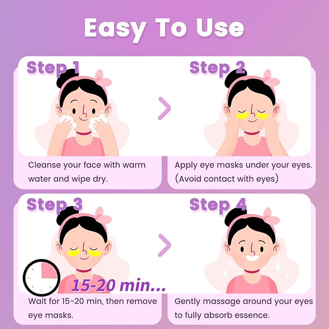 Under Eye Patches for Dark Circles - Deliver a Burst of Hydration - Reduce Under Eye Bags and Smooth Wrinkles - Eye Masks for Puffy Eyes-VivaGrace Women