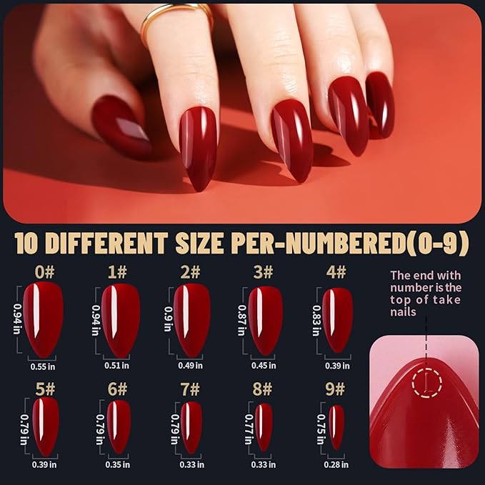 Teenitor 12 Colors Almond Press On Nails Short Length, Almond Shaped Press On Nails With Glue, Press On Nails Medium Almond, Almond Acrylic Nails Press On Almond Nails