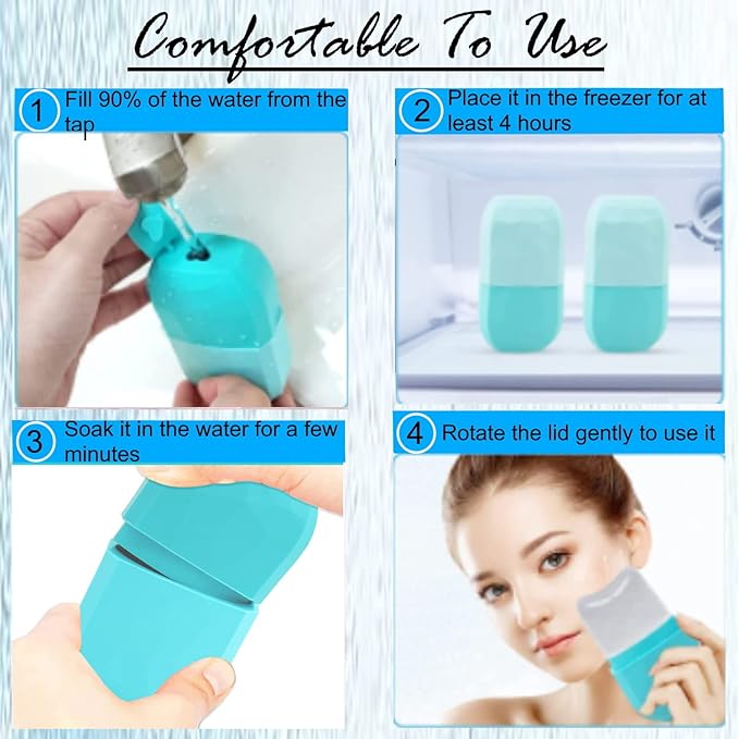 Ice Roller for Face & Eye Puffiness Relief - Enhance Your Natural Glow with Face Ice Roller, Ice Mold for Face with New Leak-Proof Design, Reusable Ice Face Roller-Gift for Women-VivaGrace Women