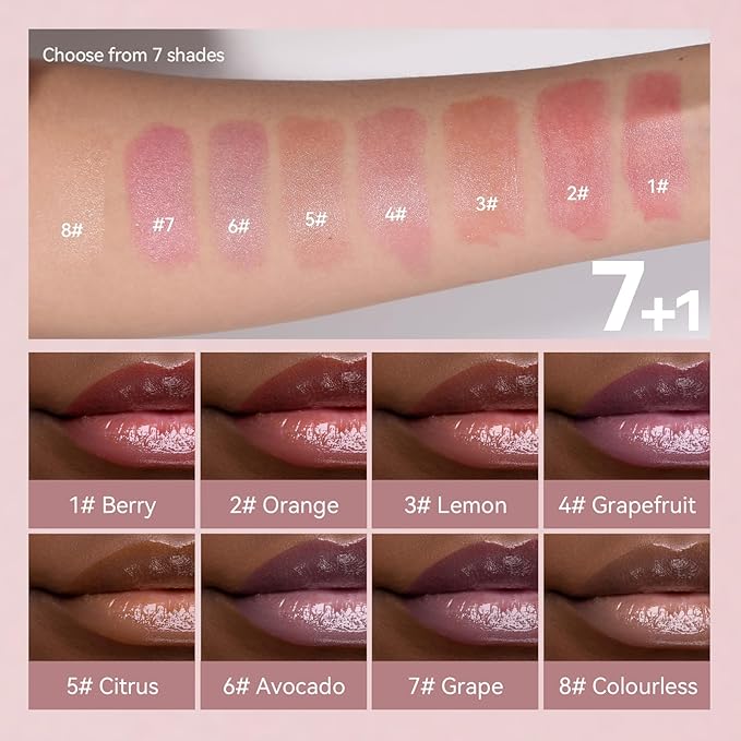 8PCS Tinted Lip Balm with Vaseline, 8 Colored Lip Balm Set, Natural Plumping Lip Balm Pack, Girls’ PH Lip Balm Bulk, Small Gifts Lipstick Sets For Women, Hydrating Lip Tint Balm, Soft Chap Sticks Pack-VivaGrace Women