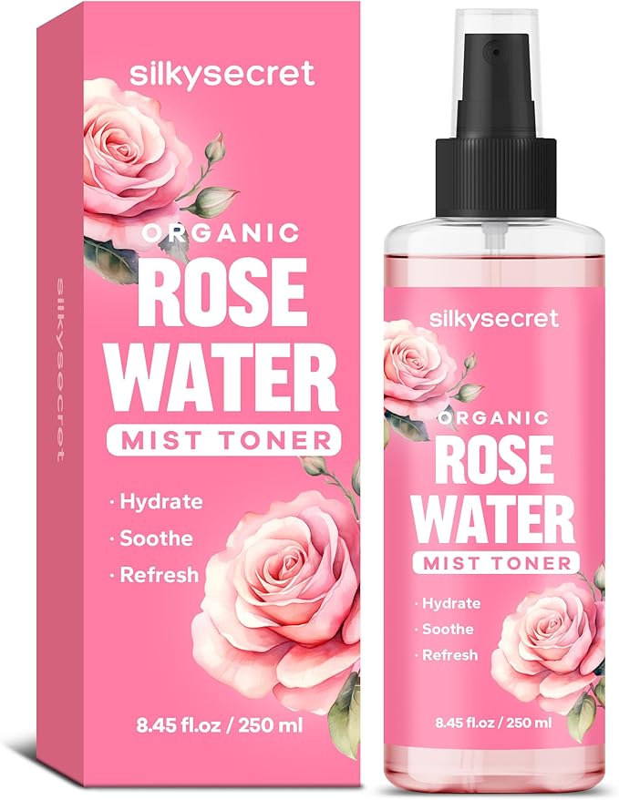 Organic Rose Water Spray (8.45 Fl Oz), Rosewater Spray for Face & Hair, Rose Water for Skin Care-VivaGrace Women
