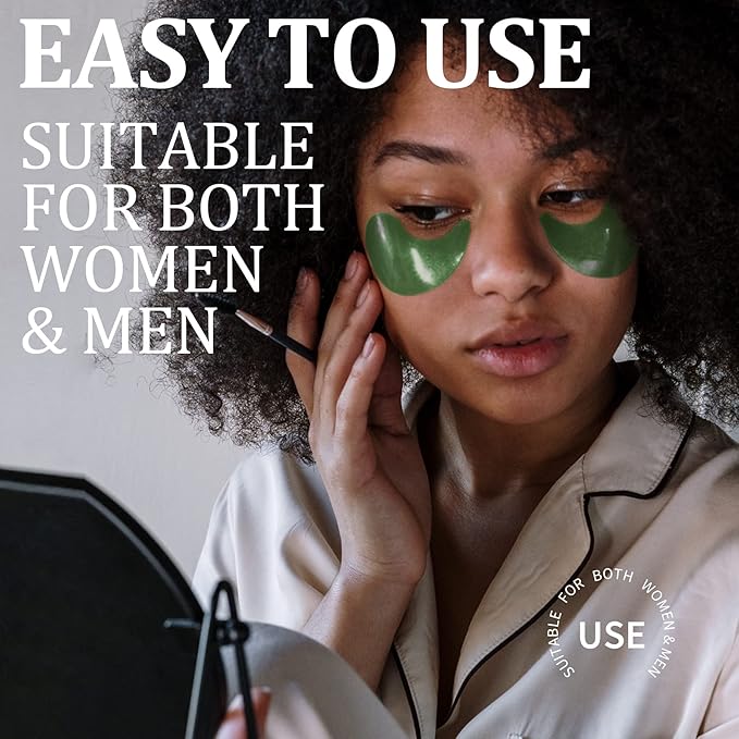Under Eye Patches, Eye Masks, 30 Pairs Collagen Patches for Nourish Firming Repair for Fine Lines, Wrinkles, Dark Circles Bags Eye Treatment, Improve Lines Puffiness for men women (Green Tea)-VivaGrace Women
