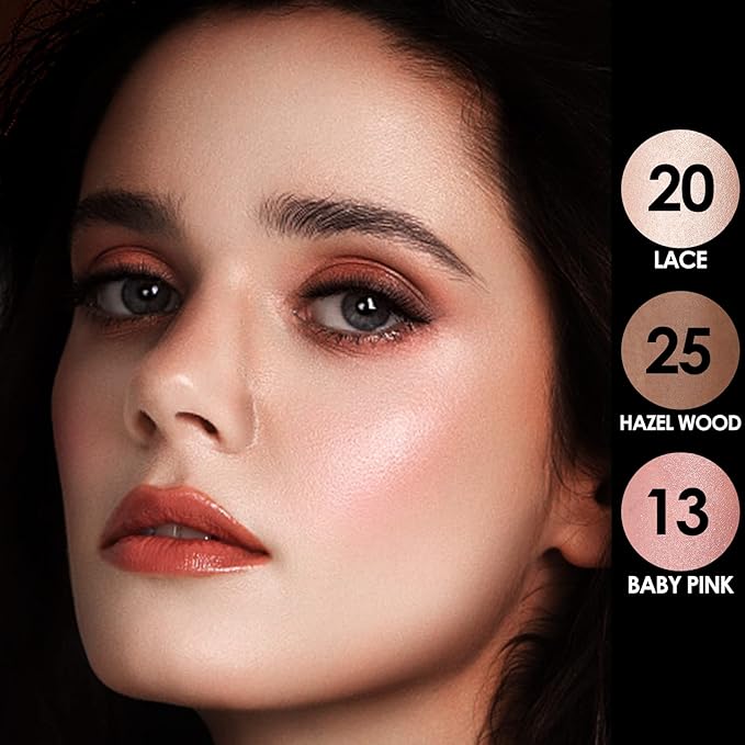 FOCALLURE 3 Pcs Cream Contour Sticks,Shades with Highlighter & Bronzer & Blush,Non-greasy Long-wear Face Contouring Pen,Easy to Sculpt the Face and Create a Lightweight Finishing Makeup,FAIR-LIGHT-VivaGrace Women