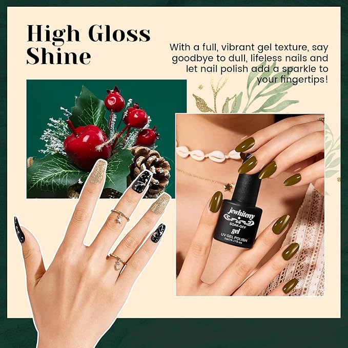 JEWHITENY 23PCS Nail Polish Set 20 Colors Gel Nail Polish Jelly Color Natural and Elegant Long Lasting Suitable for Salon at Home-VivaGrace Women