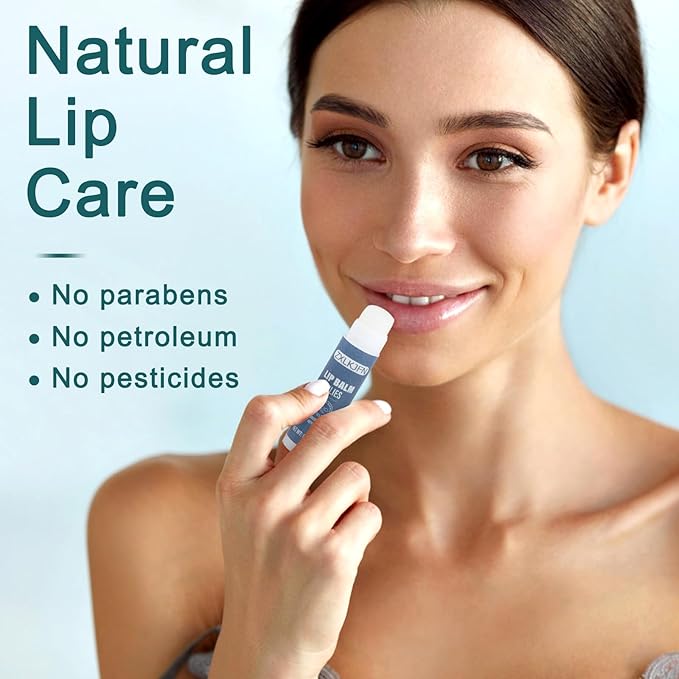 Organic Lip Balm Set - 3 Flavors - 100% Natural Moisturizer for Cracked & Dry Lips Smooth and Supple Lips - Non-GMO-VivaGrace Women