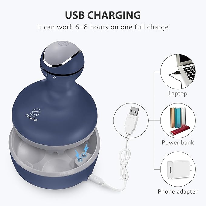 COMFIER Cordless Electric Scalp Massager with Mutlti-Modes Vibration, Handheld Cat Head Massager for Pets, Portable Dog Head Massage for Deep Clean and Stress Relax-VivaGrace Women