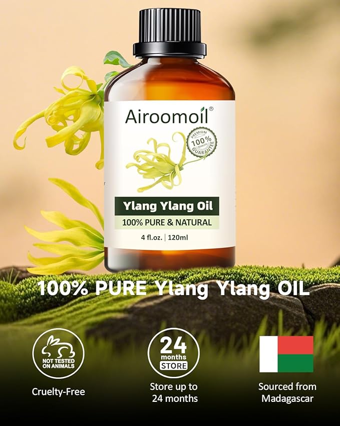 Pure Ylang Ylang Essential Oil, 100% Pure Natural Ylang Ylang Essential Oil, Premium Grade Essential Oils for Diffusers for Home, Skin, Care Massage, Soap Make, Aromatherapy, 4 Fl Oz | 120ml-VivaGrace Women