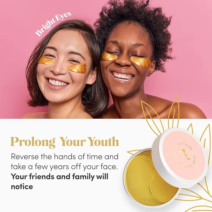 24K Gold Collagen Under Eye Mask - Bright Eyes Anti Aging Treatment-VivaGrace Women