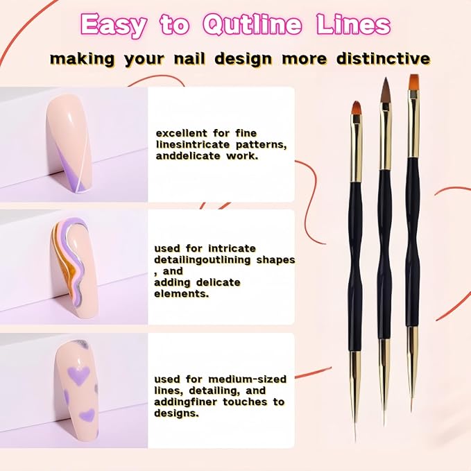 36Pcs Nail Art Brush Set, Acrylic Nail Brushes, Dotting Tools, Liner & Dust Brush, Drawing Pens For Gel Polish, sponge Polishing Rubs, Professional Nail Art Tools For Beginners & Salon Home Use-VivaGrace Women