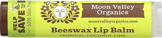 Moon Valley Organics Beeswax Lip Balm for Moisturizing Lips and Cuticles (TROPICAL COCONUT LIME, 1-Pack)-VivaGrace Women
