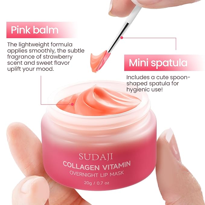 Lip Mask, Collagen Hydrating Lip Balm, Overnight Moisture Lip Butter with Hyaluronic Acid & Aloe Vera, Sleeping Nourishing Lip Butter Balm-VivaGrace Women