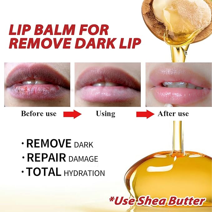 Moisture Lip Balm Lip Cream Hydrate Smooth Shea Butter Extract for Removing Dark Lip Promoting Skin Regeneration Making Lip Soft Tender & Autumn Winter Season Women Man Girl Boy Daily Lip Care-VivaGrace Women