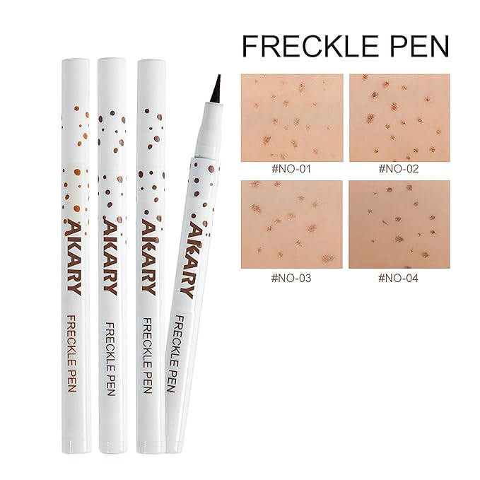 AKARY Freckle Pen Professional Lifelike Face Concealer Point Out Natural Waterproof Longlasting Soft Artificial Fine Makeup Freckle Pen Life Face Decoration (#01 Light Brown)-VivaGrace Women