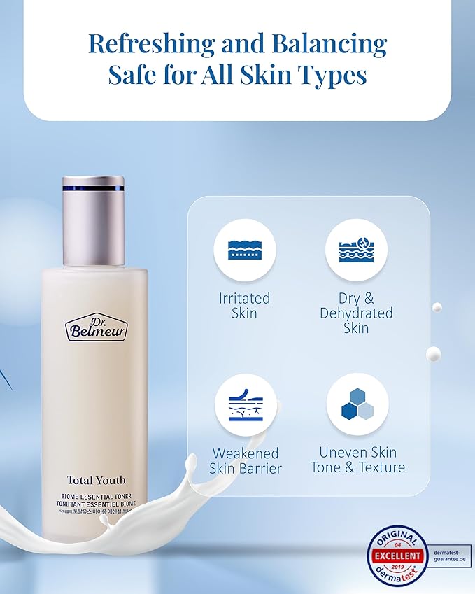 Total Youth Biome (Skincare Set, 12.2fl oz) - Premium Total Age-Defying Toner + Emulsion Set for Wrinkles, Elasticity, Hydration & Skin Tone. Korean Skin Care by LG Beauty. Collagen,-VivaGrace Women