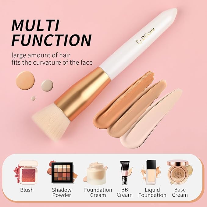 DUcare Flat Top Foundation Brush, Premium Contour Kabuki Brush, Professional Makeup Brush, Densely Packed Bristles, Multi-Purpose Face Buffing Blending Makeup Brushes for Liquid/Cream/Powder-VivaGrace Women