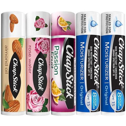 ChapStick Lip Balm Bundle – Spa Collection + Moisturizer 2-in-1 Lipcare SPF 15, 0.15 Ea (5 Piece Set)-VivaGrace Women