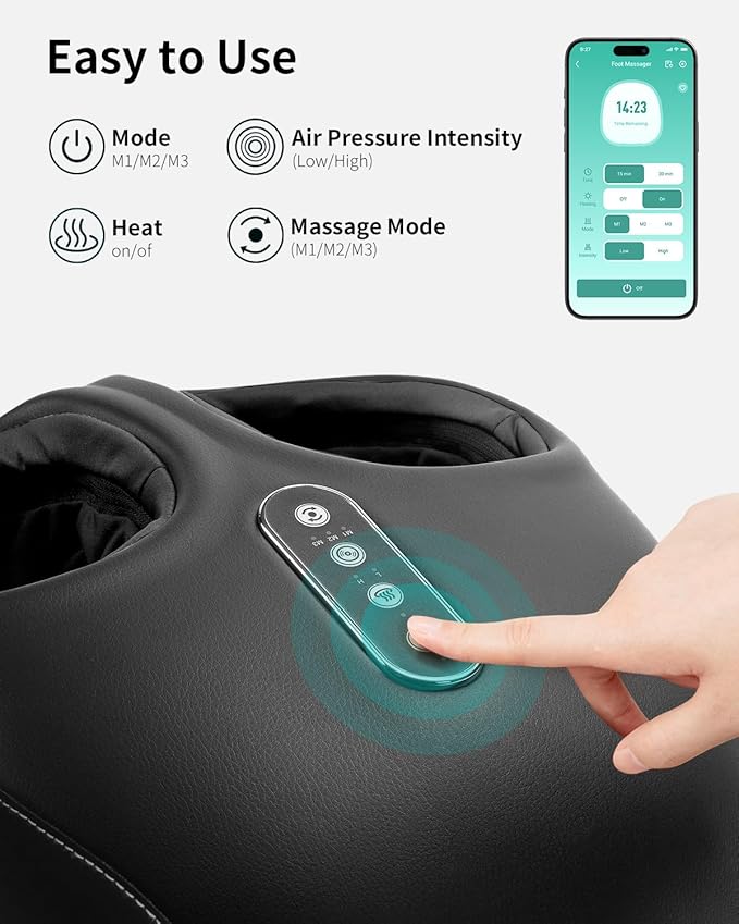 Nekteck Shiatsu Foot Massager with Heat [2025 Upgraded], Foot Massager Machine for Plantar Fasciitis, Neuropathy Pain, Deep Kneading, Air Compression, APP Control, Gifts for Her Him, Fits Up to 13"-VivaGrace Women