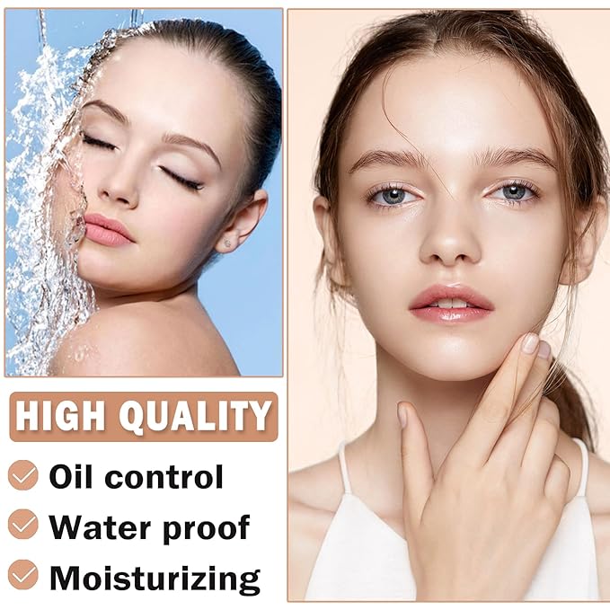 NVLEPTAP Airbrush Foundation Makeup Spray Silky Lightweight Full Coverage Foundation Face Air Cushion Foundation Set with Soft Makeup Brush - 02 Beige-VivaGrace Women