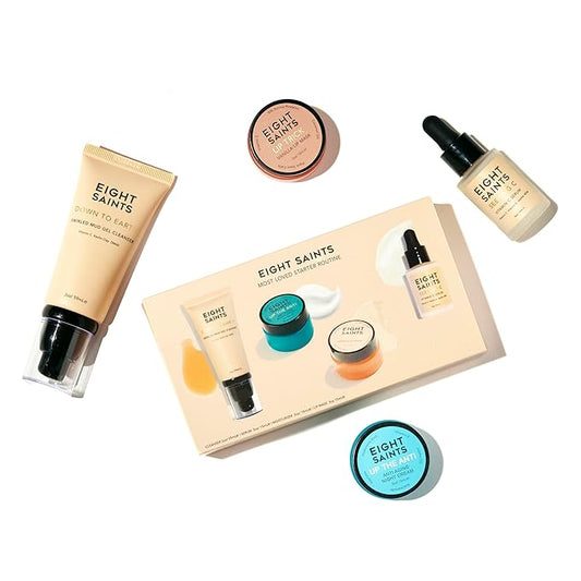 Eight Saints Skincare Most Loved Skincare Set, Face Wash, Vitamin C Face Serum, Niacinamide Anti Aging Cream, Lip Mask, Gift Set-VivaGrace Women