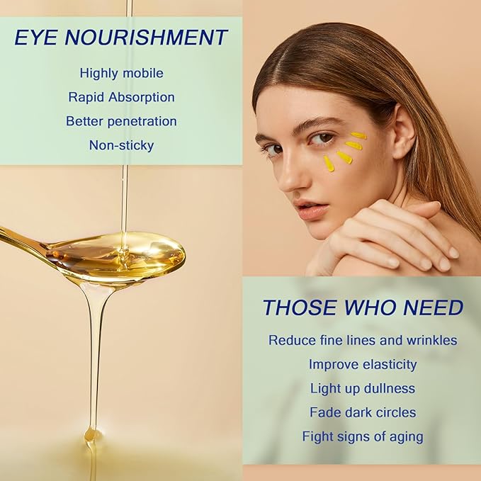 Eye Serum for Dark Circles, 5% Caffeine Under Eye Cream for Wrinkles, Morning Puffiness and Fine Lines, Deeply Repairs the Muscles Around the Eyes with 360°Massage Ball, 0.5 Fl Oz-VivaGrace Women
