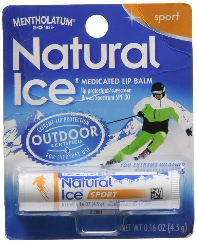 Natural Ice Mentholatum Sport Medicated Lip Protectant With Spf 30 Sunscreen, 0.15 Ounce-VivaGrace Women