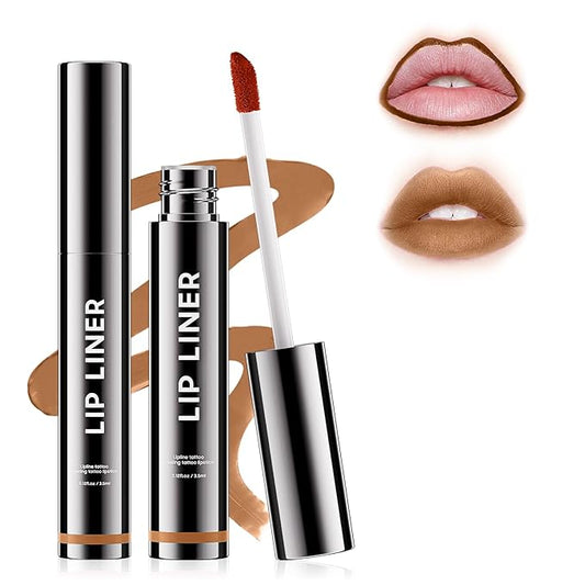 Lip Stain Peel Off - Waterproof Comfortable Vivid Color Peel Lip Liner Non-Stick Cup, Lip Tattoo Peel Off for Beauty & Charming Lip Makeup with All-Day | Vegan and Cruelty Free (#02 Cocoa)-VivaGrace Women