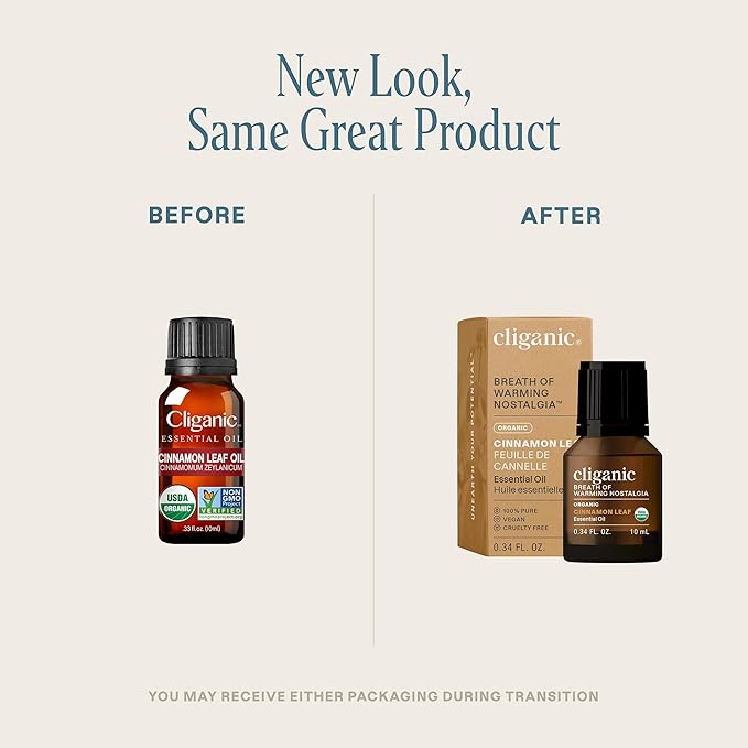 Cliganic Organic Cinnamon Leaf Essential Oil, 100% Pure Natural for Aromatherapy | Non-GMO Verified (Packaging May Vary)-VivaGrace Women