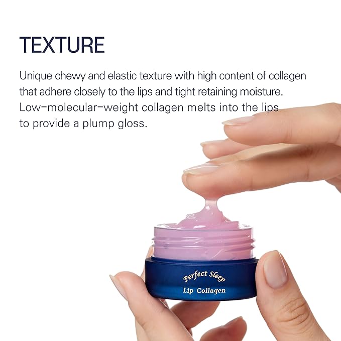 Perfect Sleep Lip Collagen 0.52fl.oz/15ml, Hydrolyzed Collagen+Rice Protein, Willow Bark Extract & Peptide to Nourish, Moisturize & Exfoliate the lips, Sleep-Beauty, Korean Overnight Lip Mask-VivaGrace Women
