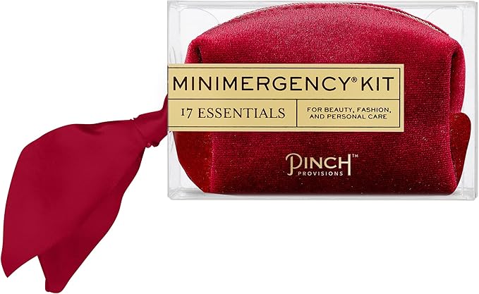 Pinch Provisions Velvet Minimergency Kit, for Her, Includes 17 Must-Have Emergency Essential Items, Compact, Multi-Functional Pouch, Gift for Parties and Birthdays-VivaGrace Women