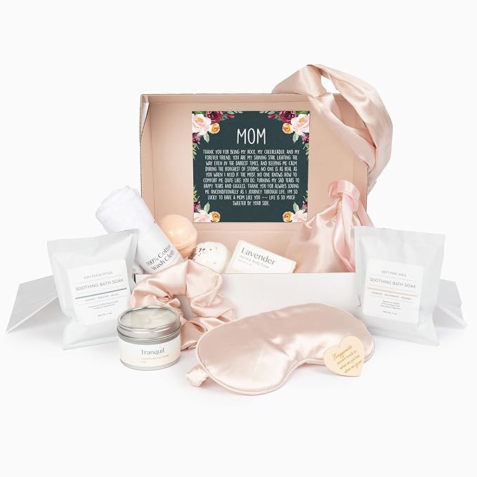 Dear Ava Spa Gifts for Women | Organic Self Care luxury Anti Stress Relaxing Bath and Body Kit Set Basket Box for Her with Heartfelt Card | Premium Spa Gift for Best Mom-VivaGrace Women