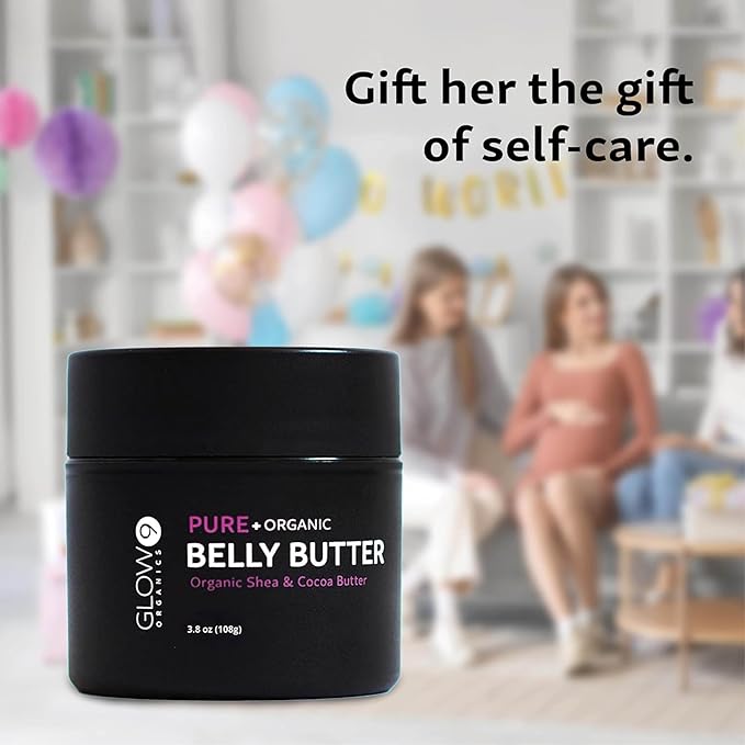Belly Butter for Pregnancy, 100% Organic Stretch Mark Cream, Maternity Skincare for Itchy Skin & Scars, Safe Daily Ritual for Moms, 3.8oz-VivaGrace Women