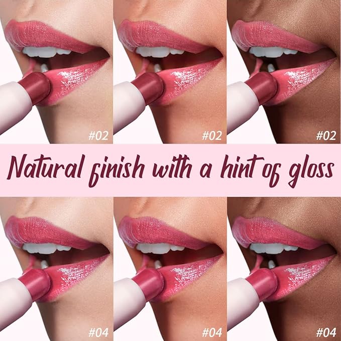 2PCS Tinted Lip Balm Chapstick with Color, Natural Semi - Gloss Finish, Hydrating/Coloring 2 in 1 Moisturizer Lip Stick for Girls & Women #02＋#04-VivaGrace Women