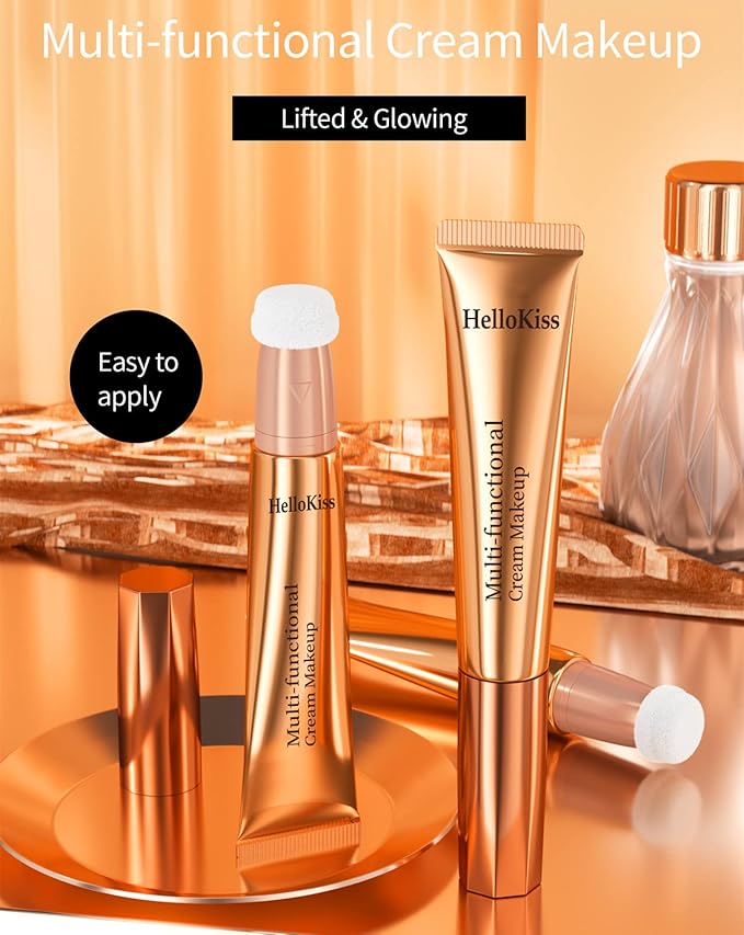 Go Ho Liquid Contour Beauty Wand,Blendable Super Silky Cream Contour Stick,Moisturizing Contour Blusher Stick with Fine Cushion Applicator,Cruelty-free, 002# Medium Brown-VivaGrace Women